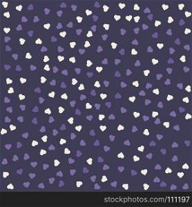 Seamless pattern with ultra violet and white hearts