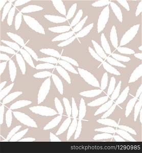 Seamless pattern with vintage branch leaves. Simple botanical leaf wallpaper. Design for fabric, textile print, wrapping paper, fashion, interior. Retro vector illustration. Seamless pattern with vintage branch leaves. Simple botanical leaf wallpaper.