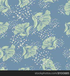 Seamless pattern with vintage flowers. Retro floral background. Design for fabric, textile print, wrapping paper, cover, poster. Vector illustration. Seamless pattern with vintage flowers. Retro floral background.