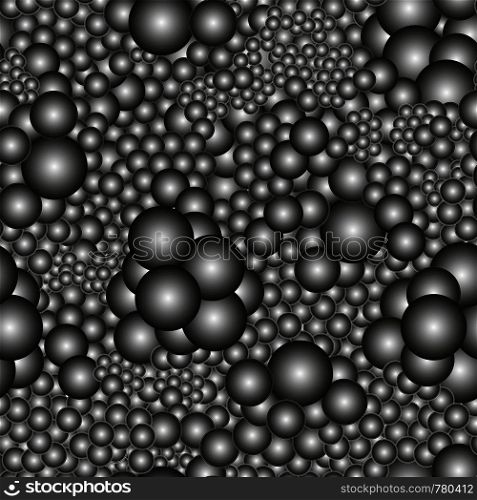 Seamless pattern with voluminous black and white balls. Ideal for textiles, packaging, paper printing, simple backgrounds and textures.