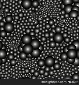 Seamless pattern with voluminous black and white balls. Ideal for textiles, packaging, paper printing, simple backgrounds and textures.
