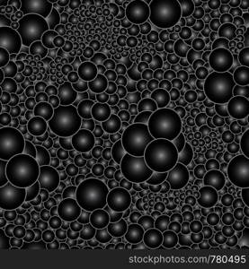 Seamless pattern with voluminous black and white balls. Ideal for textiles, packaging, paper printing, simple backgrounds and textures.