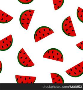 Seamless pattern with watermelon slices. Ideal for textiles, packaging, paper printing, simple backgrounds and textures.