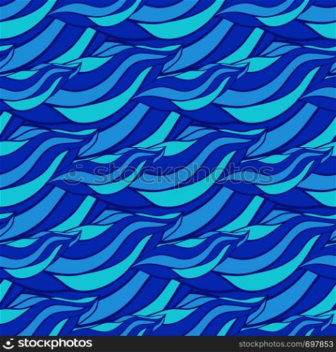 Seamless pattern with wave hand drawn pattern, blue waves vector background. Can be used for wallpaper, pattern fills, web page background,surface textures. Sea wave background. Seamless pattern with wave hand drawn pattern, blue waves vector background. Can be used for wallpaper, pattern fills, web page background,surface textures