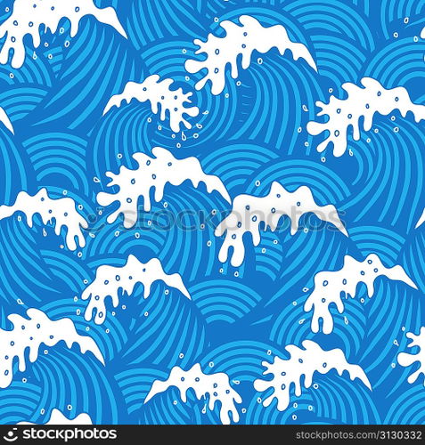 Seamless pattern with waves