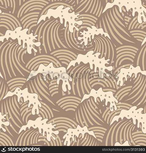 Seamless pattern with waves