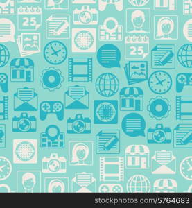 Seamless pattern with web and mobile icons.