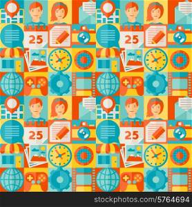Seamless pattern with web and mobile icons.