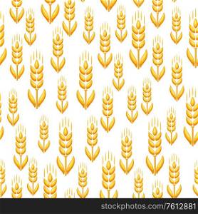 Seamless pattern with wheat. Agricultural image natural golden ears of barley or rye.. Seamless pattern with wheat.