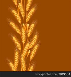 Seamless pattern with wheat. Agricultural image natural golden ears of barley or rye.. Seamless pattern with wheat.