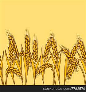 Seamless pattern with wheat. Agricultural image with natural golden ears of barley or rye.. Seamless pattern with wheat. Agricultural image with natural ears of barley or rye.