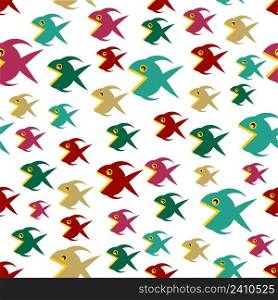 Seamless pattern with whimsical fish.