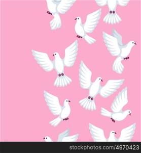 Seamless pattern with white doves. Beautiful pigeons faith and love symbol. Seamless pattern with white doves. Beautiful pigeons faith and love symbol.
