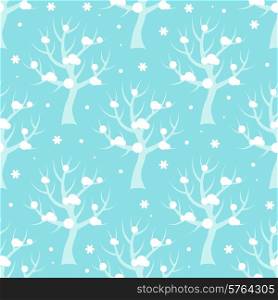 Seamless pattern with winter trees.