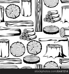 Seamless pattern with wood logs, trunks and planks. Background for forestry and lumber industry. Seamless pattern with wood logs, trunks and planks. Background for forestry and lumber industry.