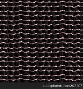 Seamless pattern with zigzag and wavy lines in brown hues, vector handmade