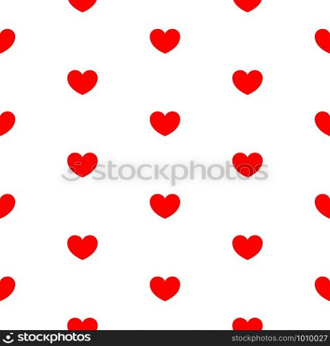 Seamless Patterns Flat Red Heart on white background vector illustration, valentine day