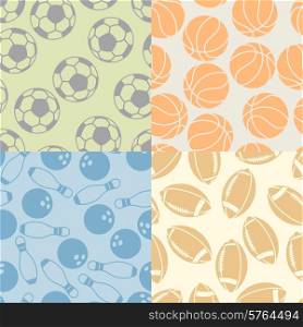Seamless patterns of sport icons.