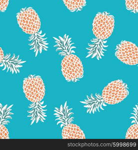 Seamless pineapples pattern vector background tile