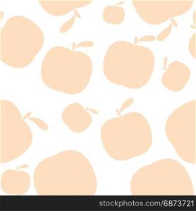 Seamless pink background with apples. Seamless background with apples. Vector illustration.