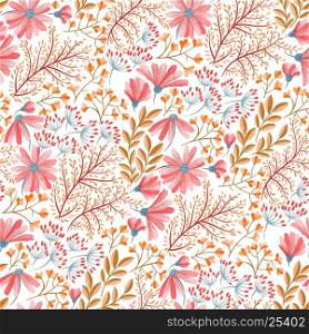 Seamless pink floral background pattern Decorative backdrop for fabric, textile, wrapping paper, card, invitation, wallpaper, web design