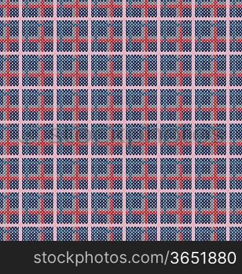 Seamless plaid pattern from knitted texture