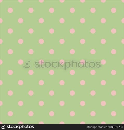 Seamless polka dot green pattern with circles, stock vector