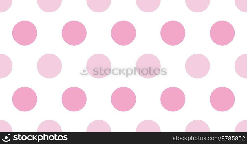 Seamless polka dot pattern. Vector repeating texture. Polka dot with color pastel background. Pink polka dot pattern. Pink polka wrapping texture. Vector illustration