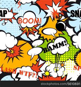 Seamless pop art pattern comic speech bubbles vector illustration