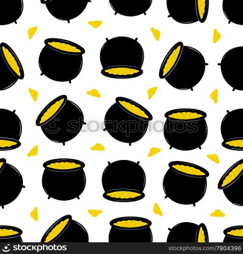 Seamless pots background isolated on white