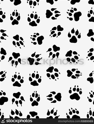 Seamless print of dogs paws