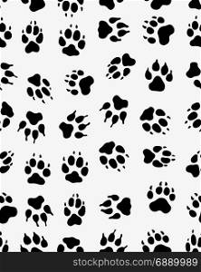 Seamless print of dogs paws