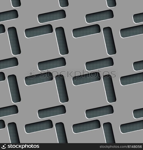 Seamless Rectangle Pattern. Vector Background. Gray Regular Texture. Seamless Rectangle Pattern