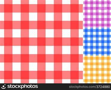 Seamless red and white tablecloth vector pattern.