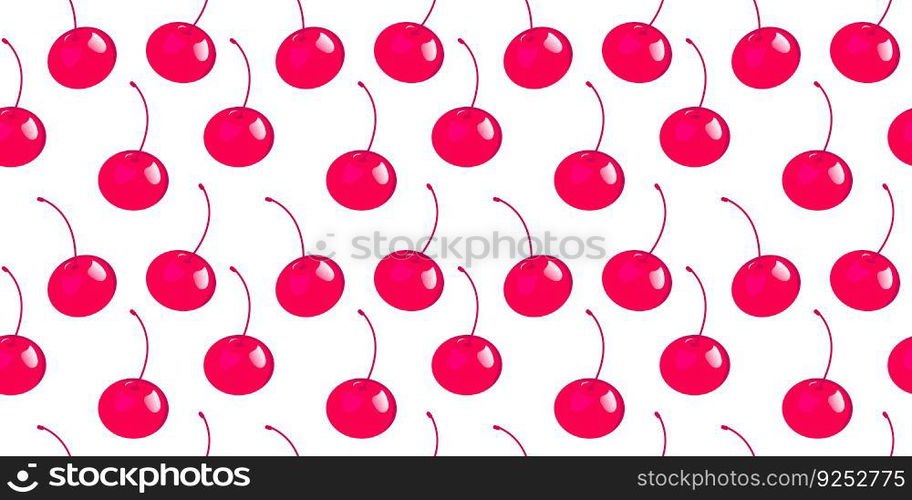 Seamless red cherry pattern design, flat cherry pattern template vector. Seamless red cherry pattern design, flat cherry pattern