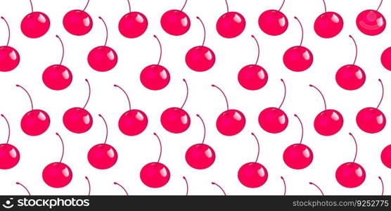 Seamless red cherry pattern design, flat cherry pattern template vector. Seamless red cherry pattern design, flat cherry pattern