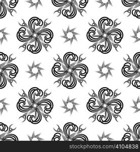 seamless repeating black and white tattoo designed background