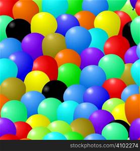 seamless repeating illustrated balloon background in various colors