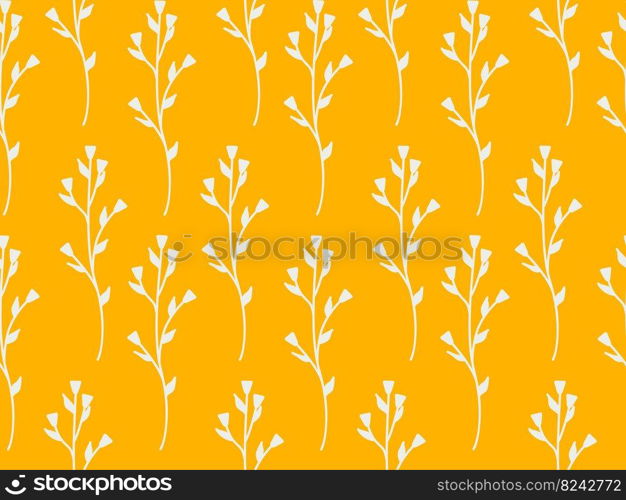 Seamless repeating pattern of flowers and plants. Decorative beautiful garden of wildflowers. Botanical leaves and floral pattern for design. Abstract minimalistic modern wallpaper. Vector background. Seamless repeating pattern of flowers and plants. Decorative beautiful garden of wildflowers. Botanical leaves and floral pattern for design. Abstract minimalistic modern wallpaper. Vector background.