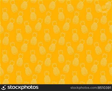 Seamless repeating pattern of pineapple plants. Fruit tropical pattern design. Abstract minimalistic modern wallpaper. Background vector illustration. Seamless repeating pattern of pineapple plants. Fruit tropical pattern design. Abstract minimalistic modern wallpaper. Background vector illustration. Yellow and white.