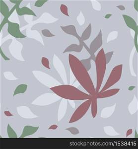 Seamless repeating pattern with leaves in pastel green colors. Background with tropical leaves, textured pattern, wallpaper, wrapping paper.. Seamless repeating pattern with leaves in pastel green colors.