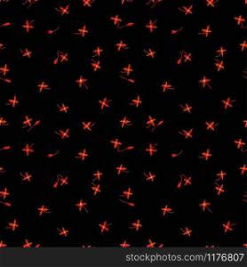 Seamless repeating pattern with little red flowers on dark background,design for fabric or wrapping paper,vector illustration