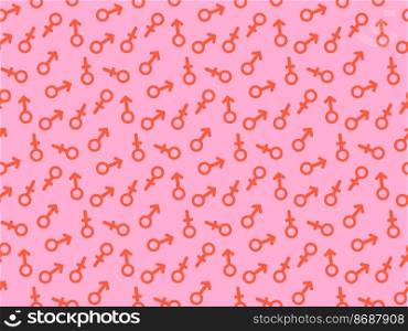 Seamless repeating pattern with male and female gender sign icon. The symbol of equality and gender relations. Abstract minimalistic modern wallpaper. Background vector illustration. Seamless repeating pattern with male and female gender sign icon. The symbol of equality and gender relations. Abstract minimalistic modern wallpaper. Background vector illustration.