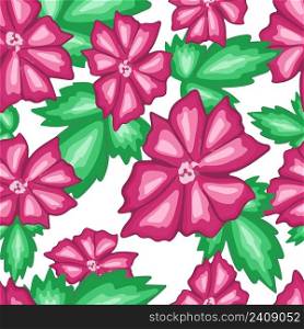 Seamless repeating pattern with pink flowers. Large bright flowers background. Floral template for fabric, wallpaper, design