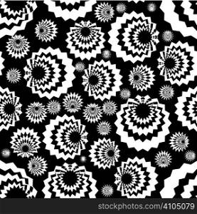 Seamless repeating tile design in black and white