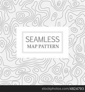 Seamless repeating topographic contour map background, vector illustration