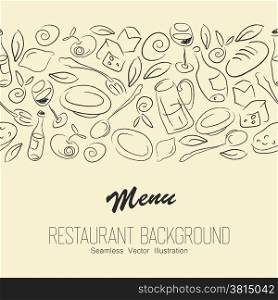 Seamless Resaurant Background With Copyspace. Vector