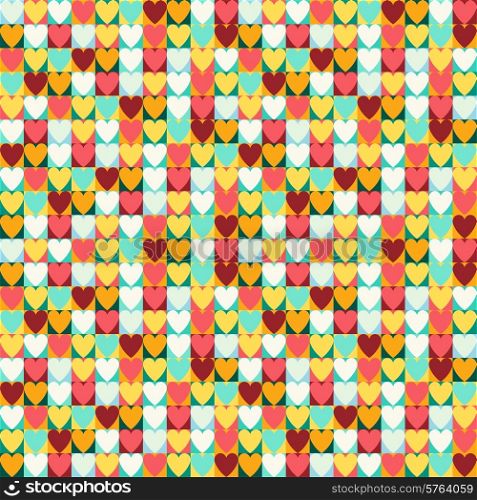 Seamless retro pattern of Valentine&#39;s hearts.