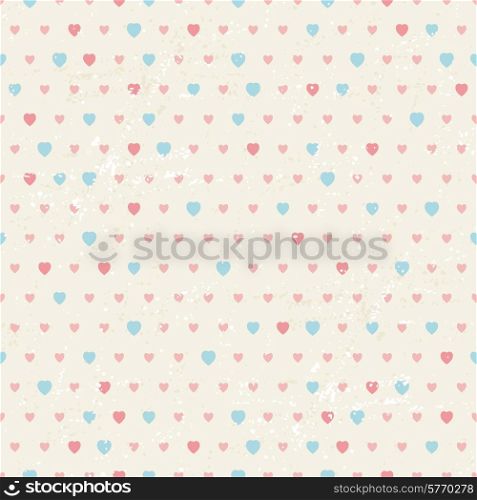 Seamless retro pattern of Valentine&#39;s hearts.
