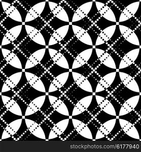 Seamless Rhombus and Circle Pattern. Vector Black and White Background. Seamless Rhombus and Circle Pattern